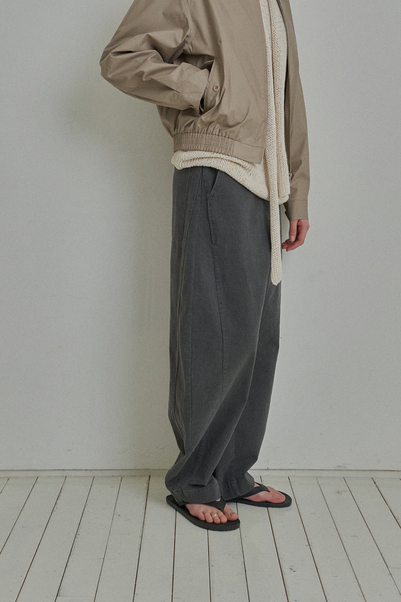 Reirai - Korean Women Fashion - #womensfashion - Cationic Curved Cotton Pants - 9