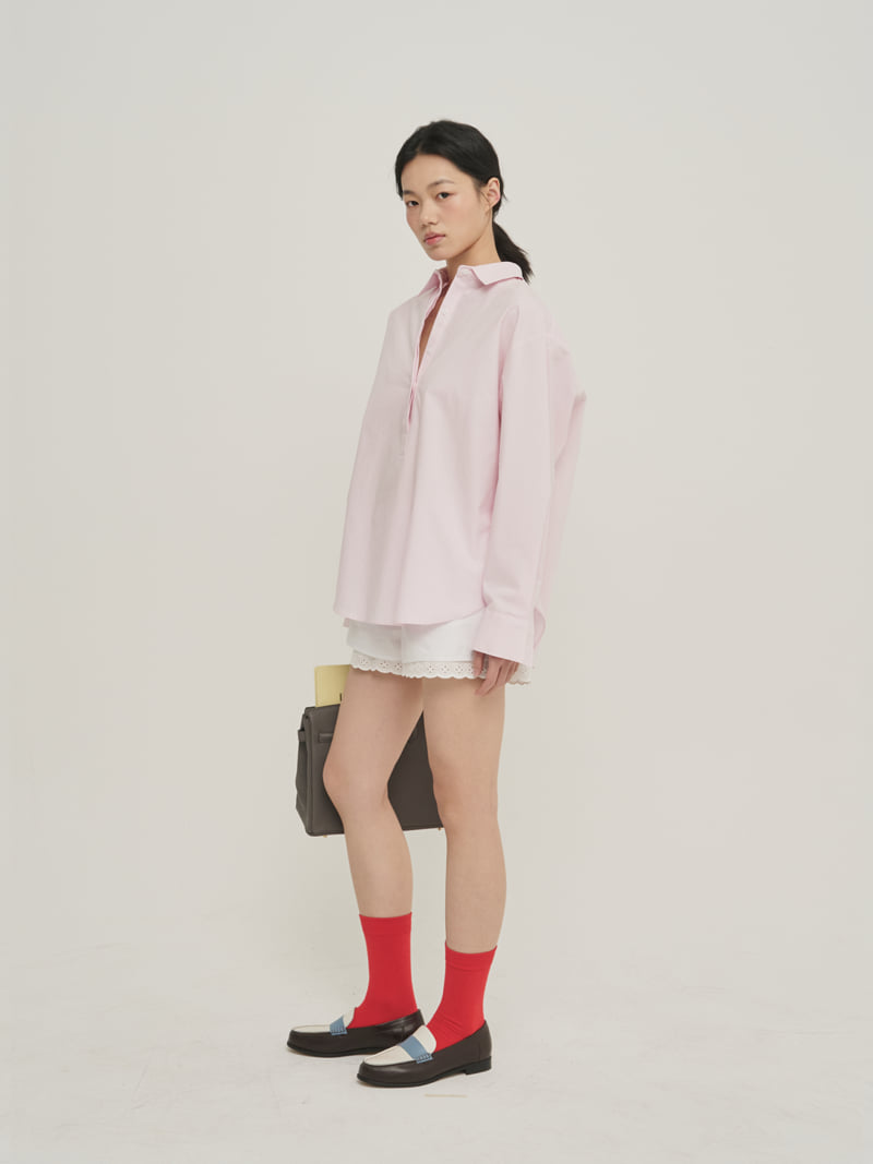 Roomk - Korean Women Fashion - #momslook - Half-Open Shirt - 5