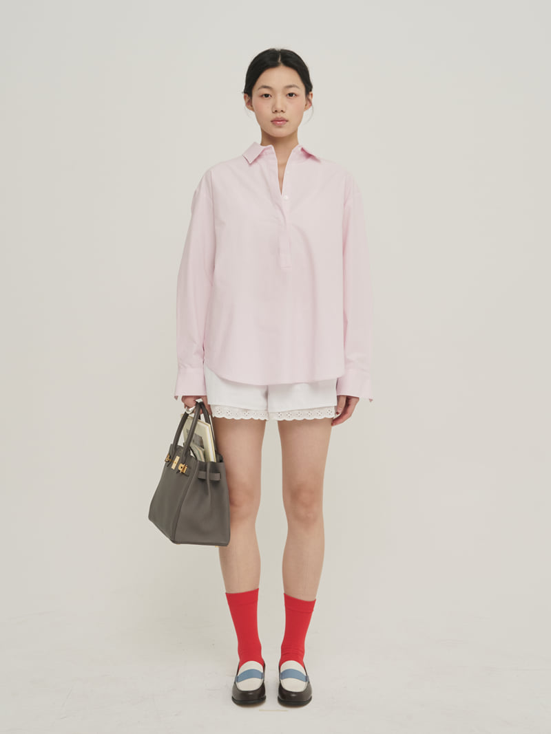 Roomk - Korean Women Fashion - #momslook - Half-Open Shirt - 9