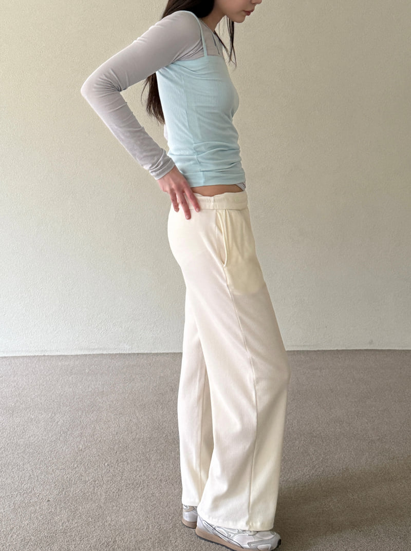 Roomk - Korean Women Fashion - #momslook - Waffle Pants (Plain)