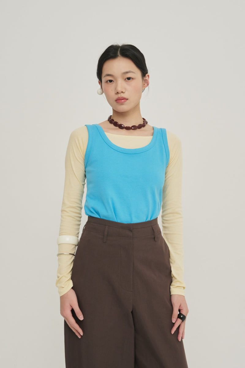 Roomk - Korean Women Fashion - #momslook - Ribbed Sleeveless Top - 3