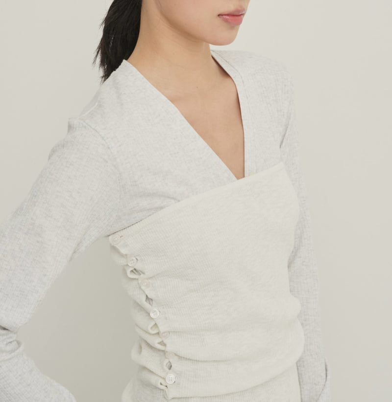 Roomk - Korean Women Fashion - #momslook - Ribbed Sleeve Bustier