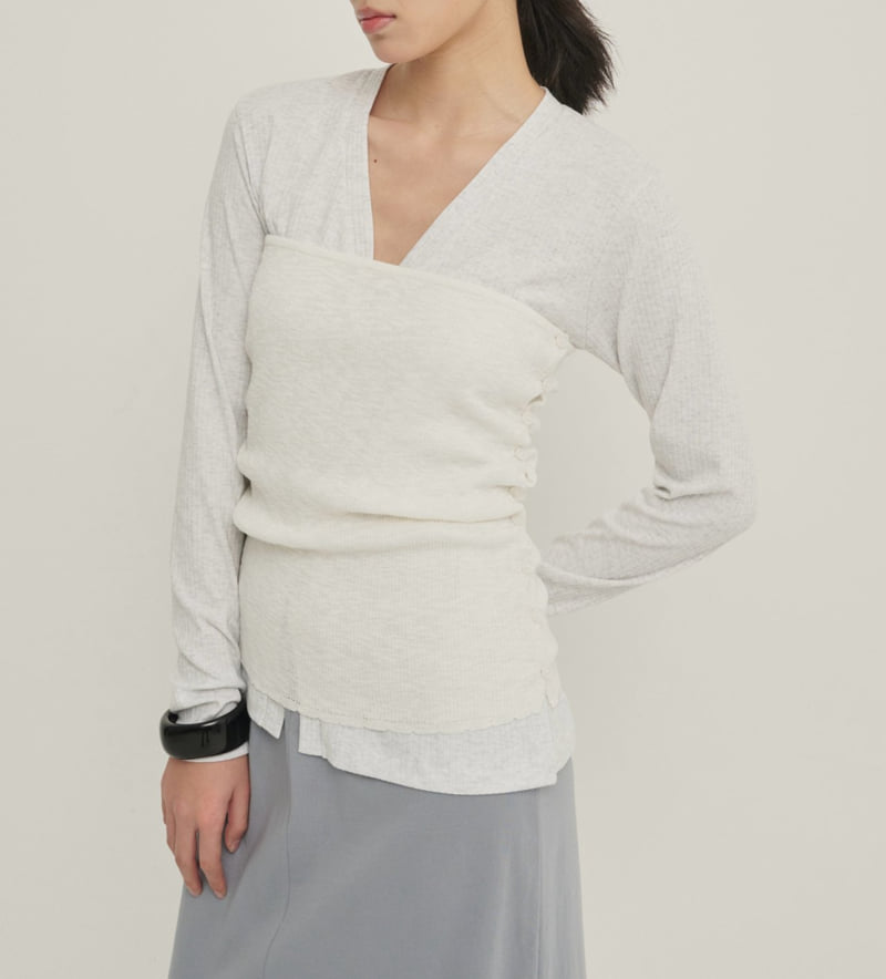 Roomk - Korean Women Fashion - #momslook - Ribbed Sleeve Bustier - 2