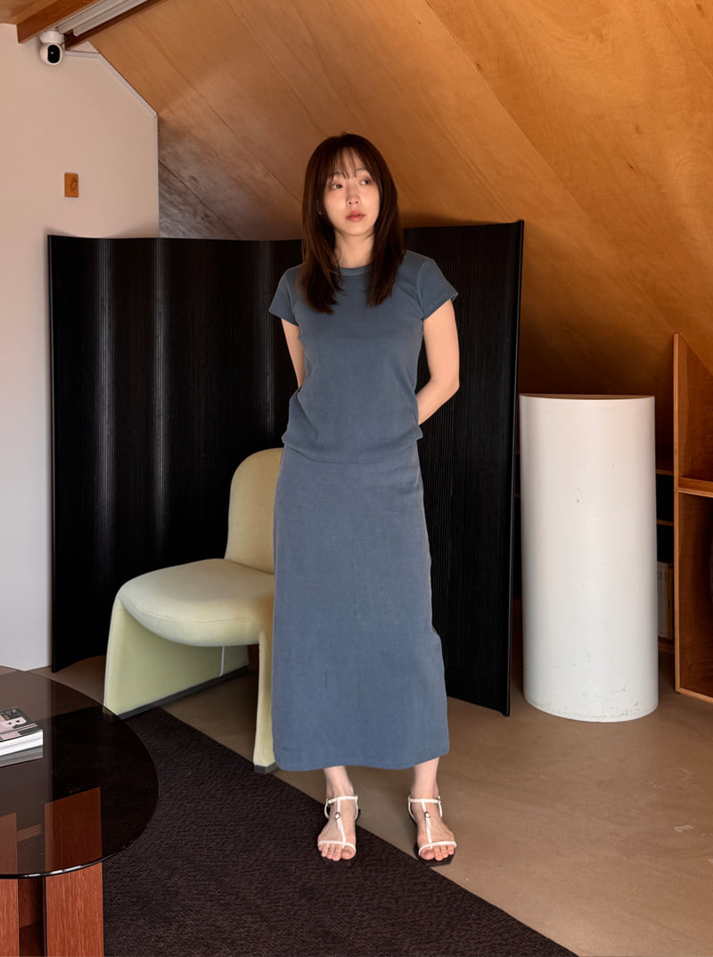 Roomk - Korean Women Fashion - #restrostyle - Pigment Rib Tee - 6