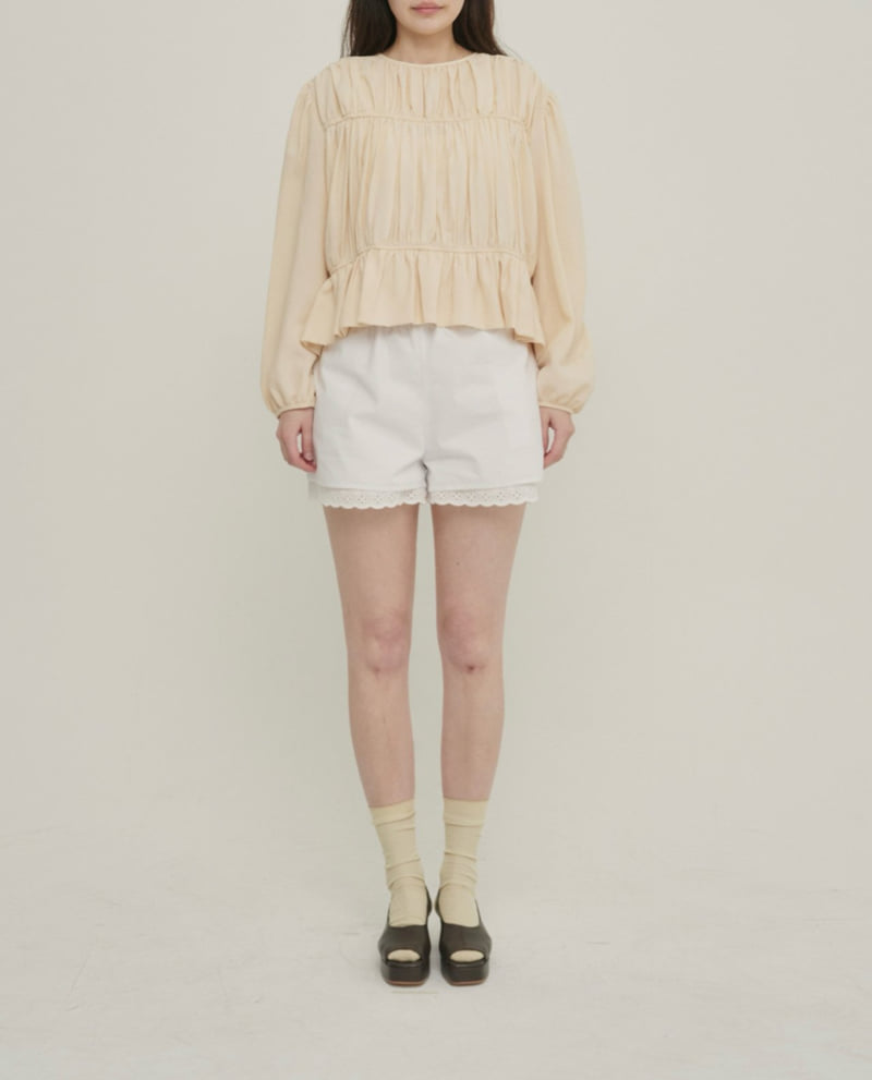 Roomk - Korean Women Fashion - #romanticstyle - Shirring Blouse - 6