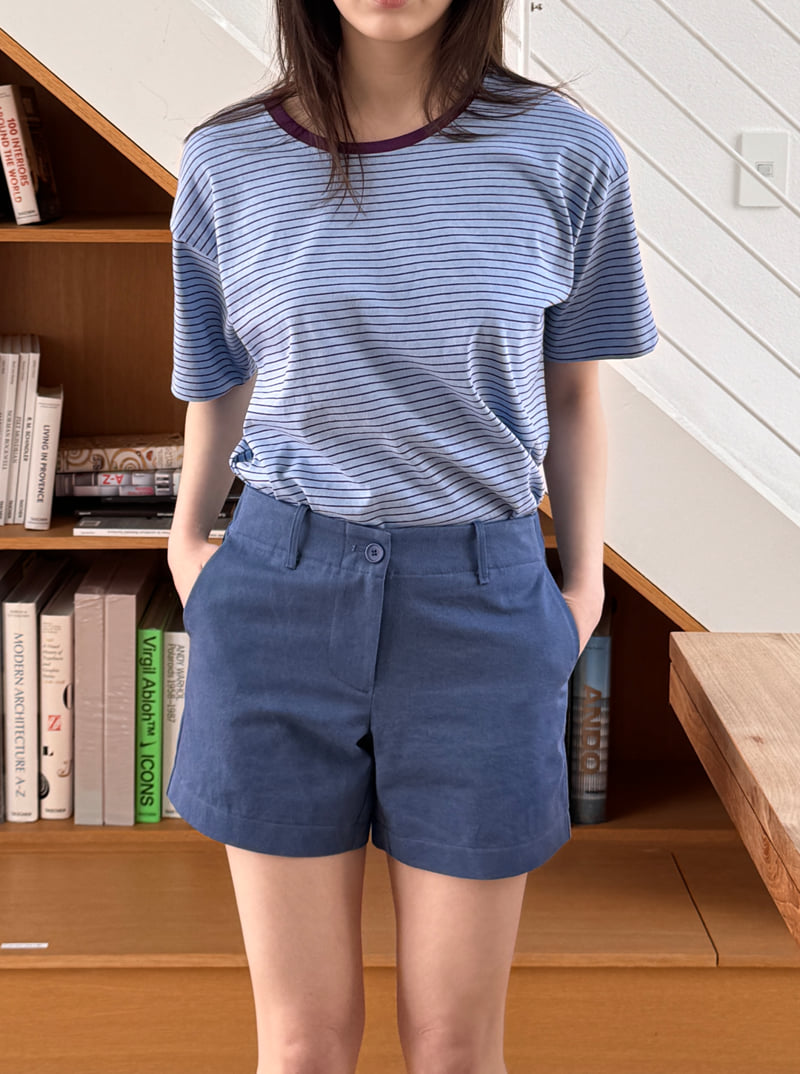 Roomk - Korean Women Fashion - #shopsmall - Pigment Stripe Tee - 2