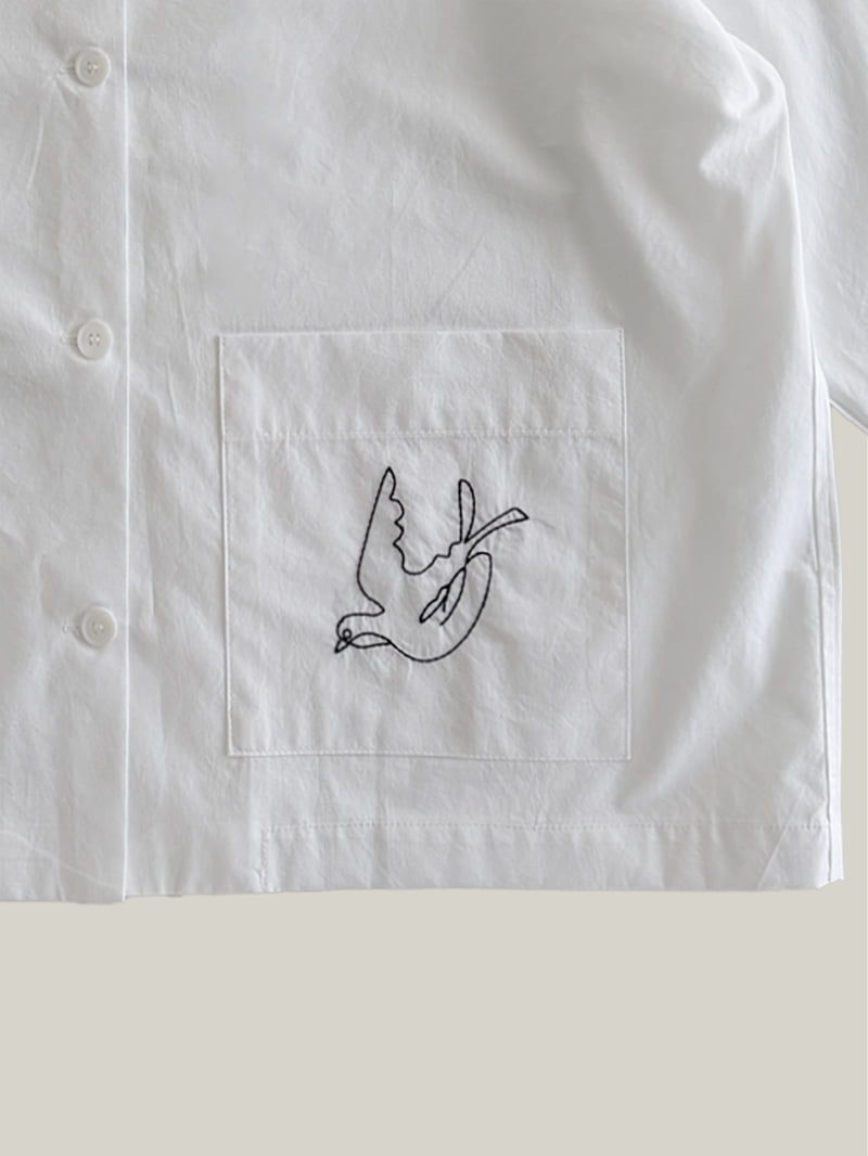 Roomk - Korean Women Fashion - #vintageinspired - Embroidered Shirt - 9