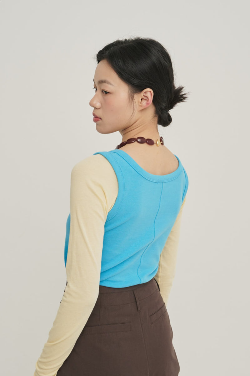 Roomk - Korean Women Fashion - #vintageinspired - Ribbed Sleeveless Top - 5