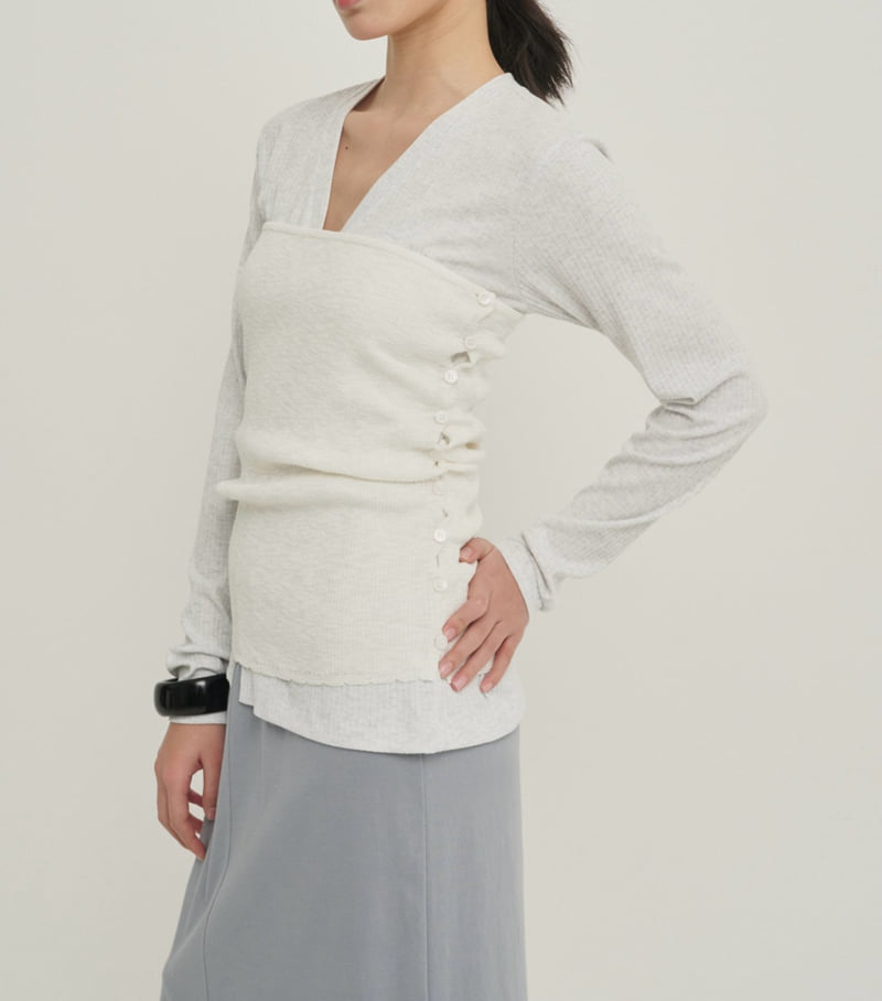 Roomk - Korean Women Fashion - #vintagekidsstyle - Ribbed Sleeve Bustier - 5