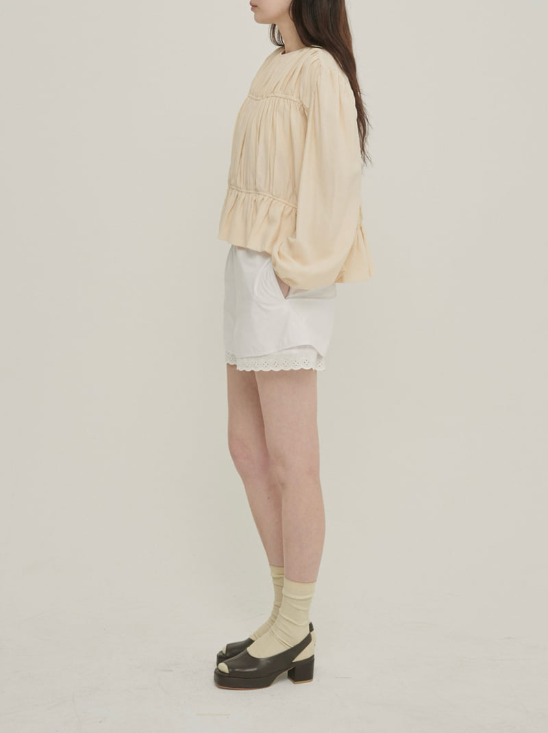 Roomk - Korean Women Fashion - #vintagekidsstyle - Shirring Blouse - 3