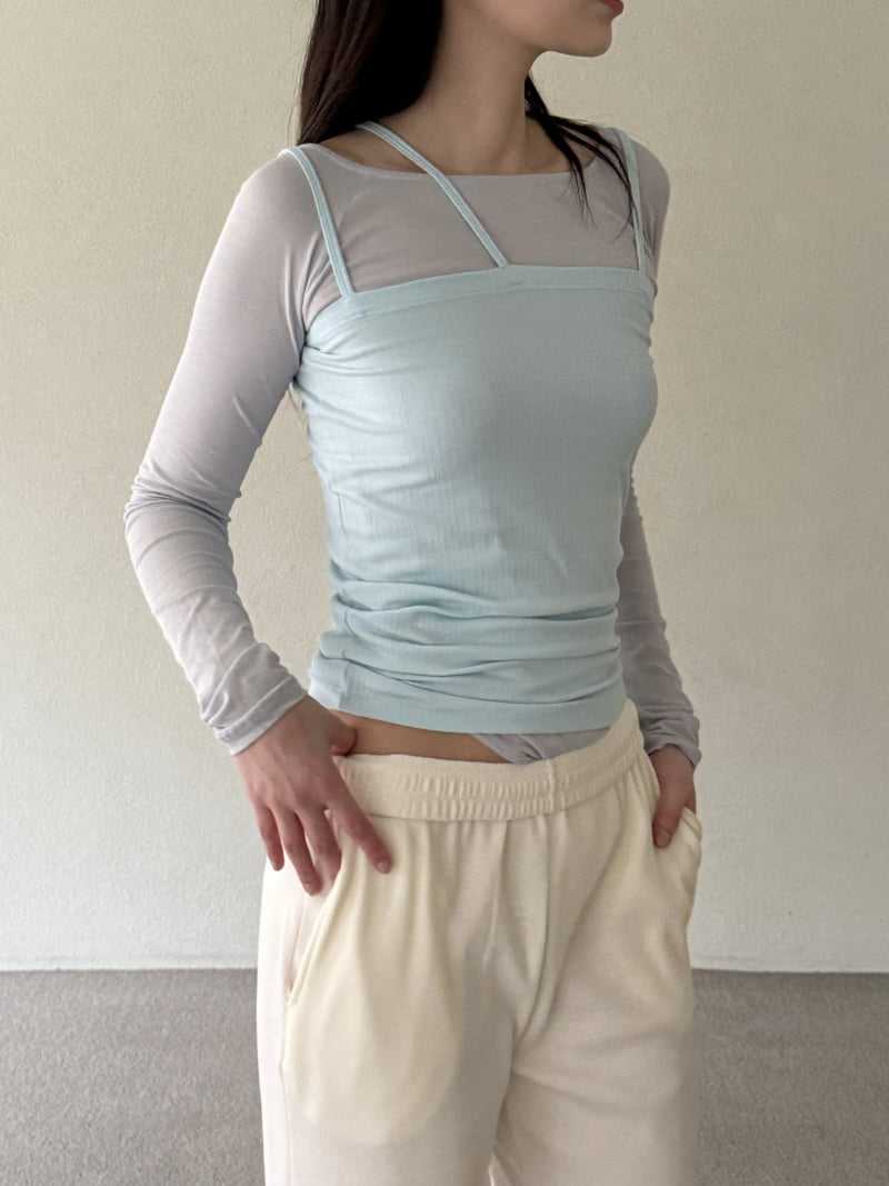 Roomk - Korean Women Fashion - #womensfashion - Triple Line Sleeveless Top - 5