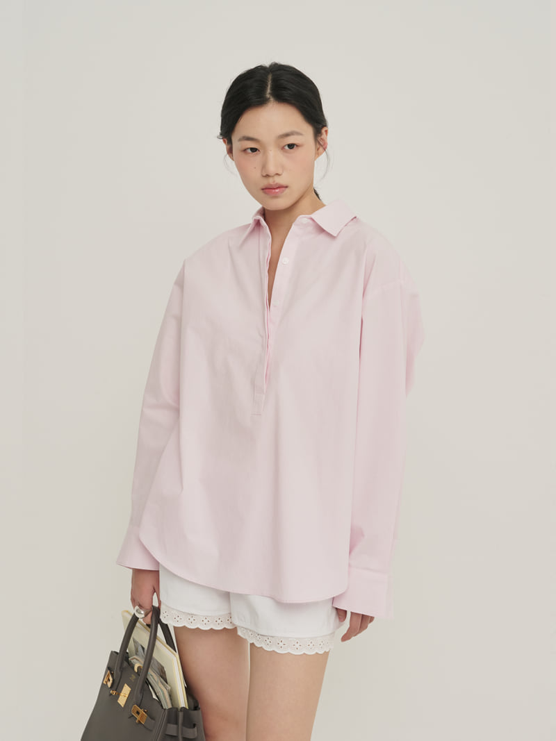 Roomk - Korean Women Fashion - #womensfashion - Half-Open Shirt - 2
