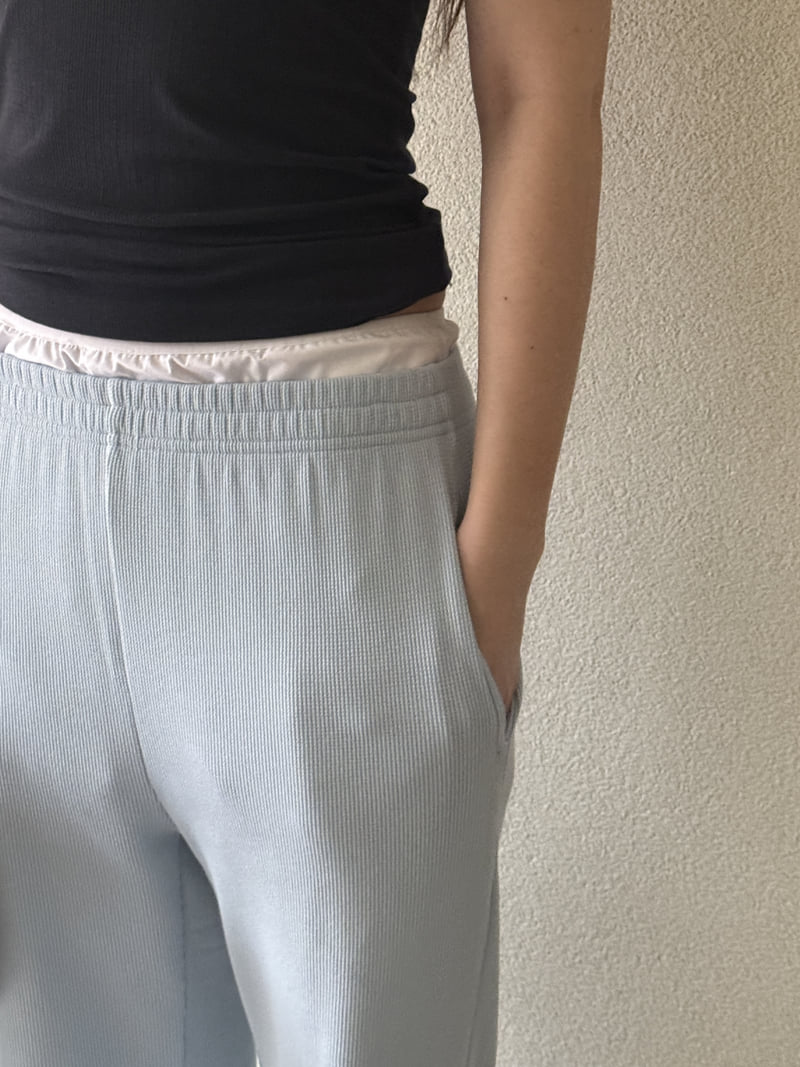 Roomk - Korean Women Fashion - #momslook - Waffle Pants (Plain) - 4