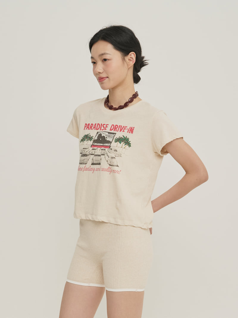 Roomk - Korean Women Fashion - #womensfashion - Printed Tee - 3