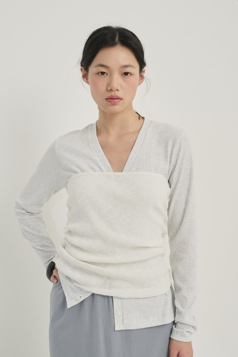 Roomk - Korean Women Fashion - #womensfashion - Ribbed Sleeve Bustier - 3