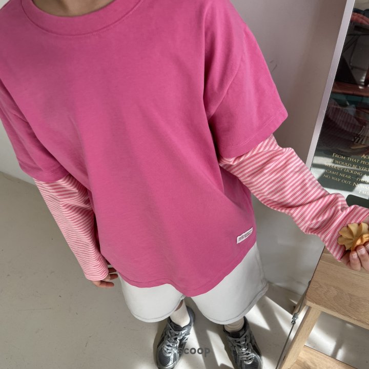 Scoop - Korean Children Fashion - #stylishchildhood - Tone Tone Layered Tee - 3