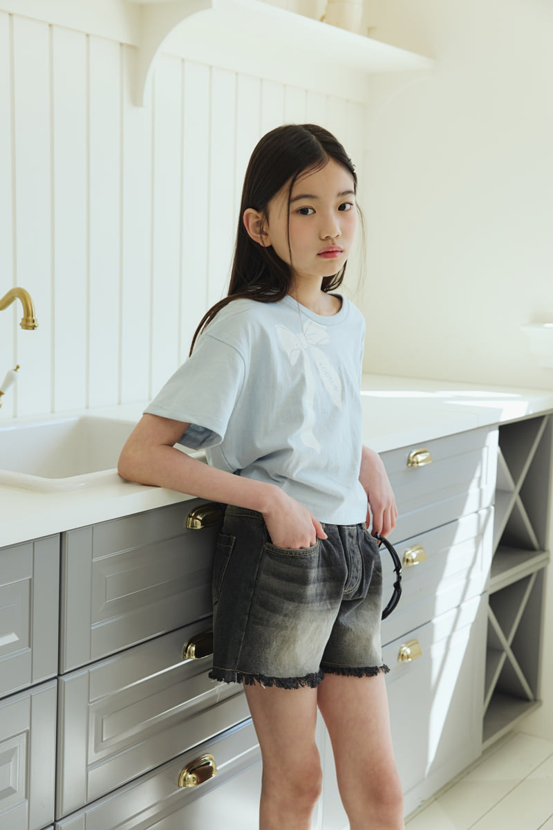 Sm2 - Korean Children Fashion - #Kfashion4kids - Ribbon Half Crop Tee - 8