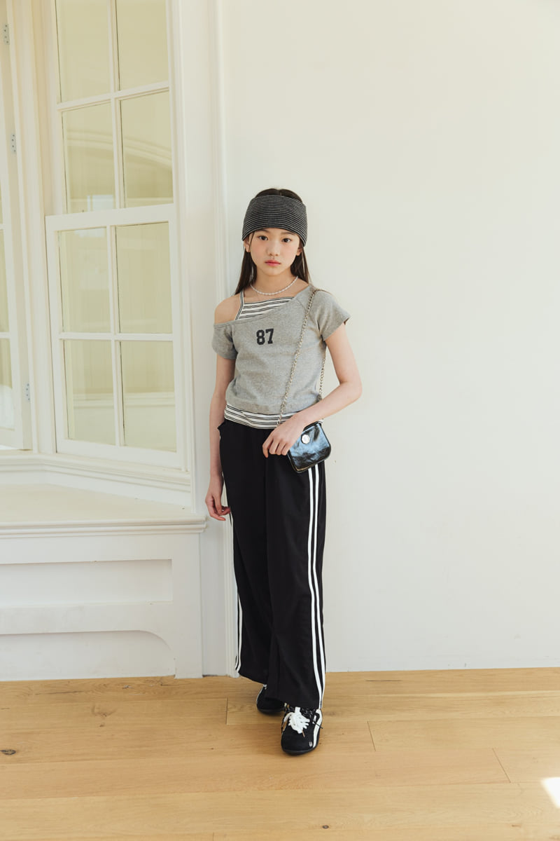 Sm2 - Korean Children Fashion - #Kfashion4kids - Cool Ponte Line Pants - 6