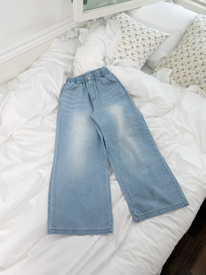 Sm2 - Korean Children Fashion - #childofig - Basic Wide Denim Pants - 3