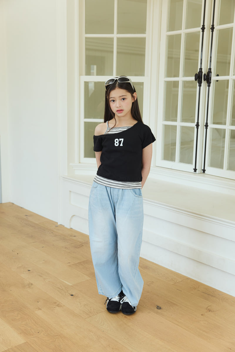 Sm2 - Korean Children Fashion - #childofig - Dart Balloon Denim Pants - 3
