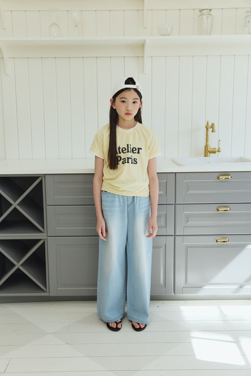 Sm2 - Korean Children Fashion - #childofig - Basic Wide Denim Pants - 4