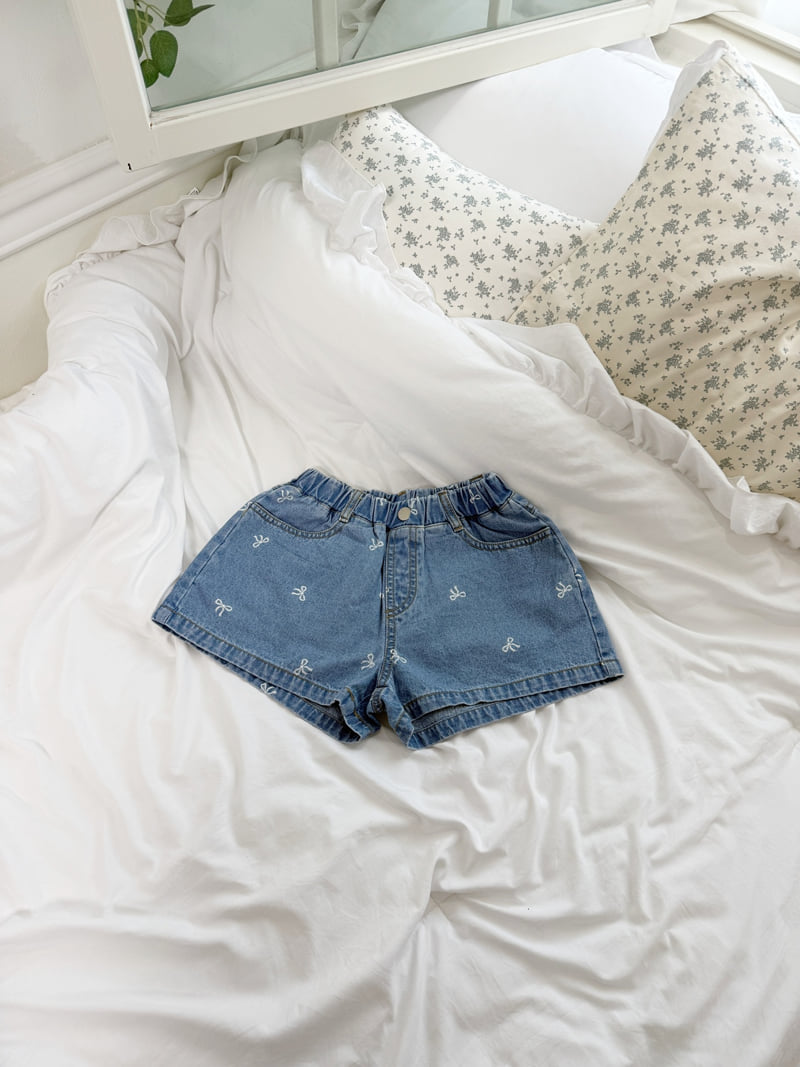 Sm2 - Korean Children Fashion - #designkidswear - Printed Denim Shorts - 3