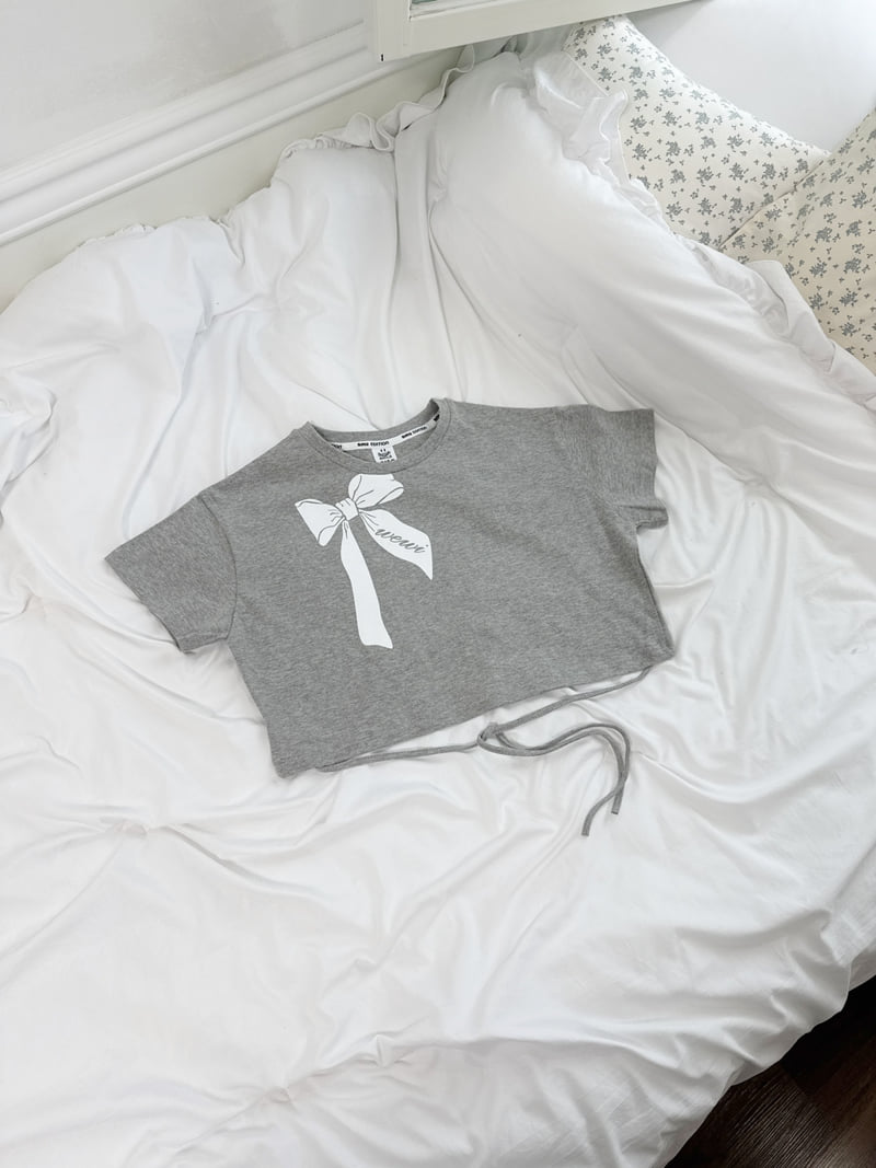 Sm2 - Korean Children Fashion - #designkidswear - Ribbon Half Crop Tee - 2