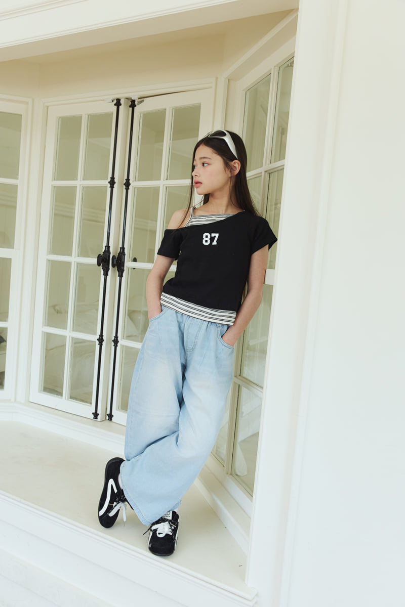 Sm2 - Korean Children Fashion - #designkidswear - Dart Balloon Denim Pants - 5