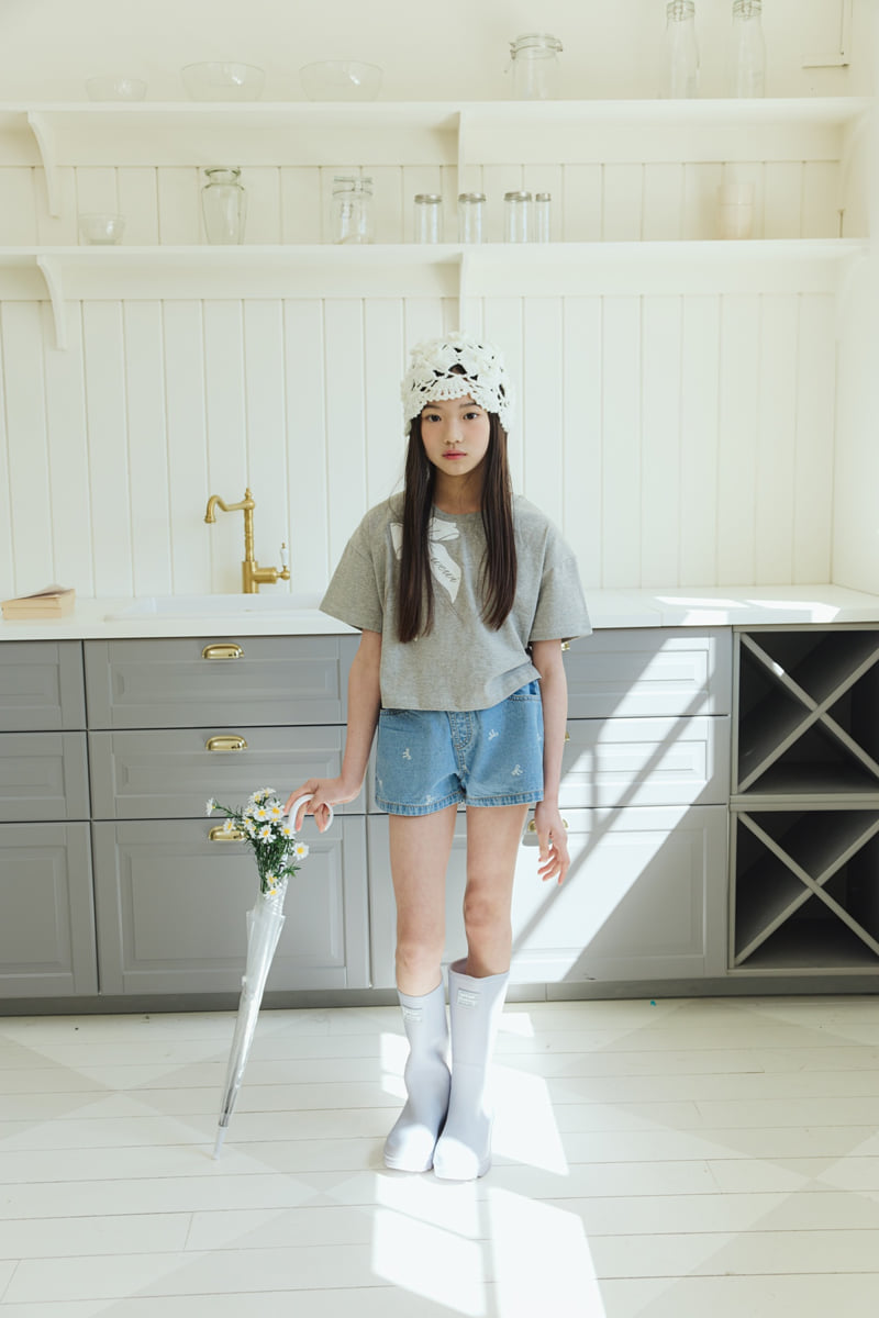 Sm2 - Korean Children Fashion - #designkidswear - Printed Denim Shorts - 4