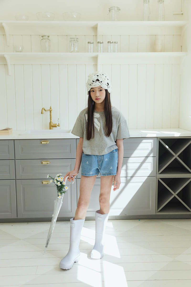 Sm2 - Korean Children Fashion - #fashionkids - Printed Denim Shorts - 5