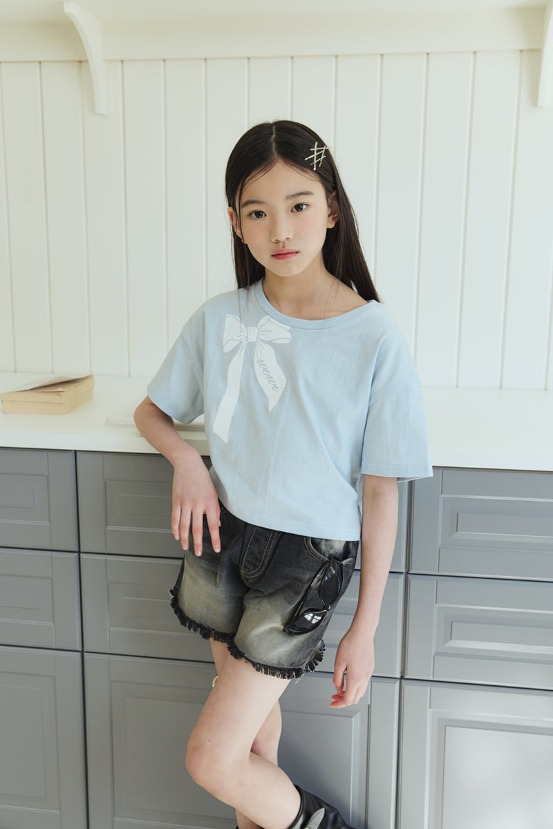 Sm2 - Korean Children Fashion - #discoveringself - Ribbon Half Crop Tee - 4