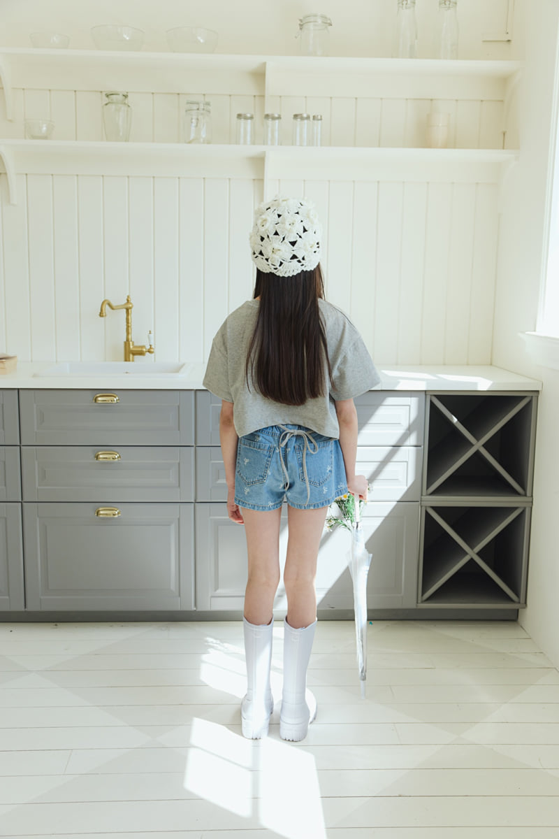 Sm2 - Korean Children Fashion - #kidsshorts - Printed Denim Shorts - 6