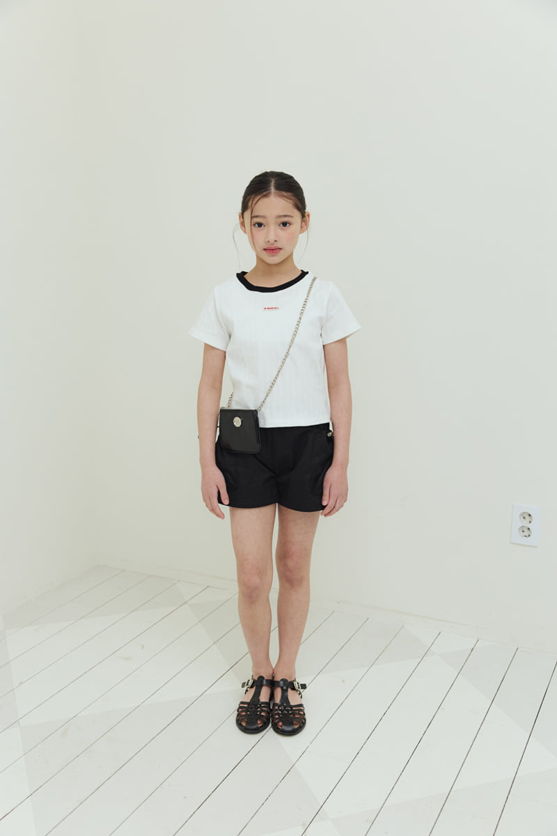 Sm2 - Korean Children Fashion - #kidsshorts - Color Neck Ribbed Tee - 2