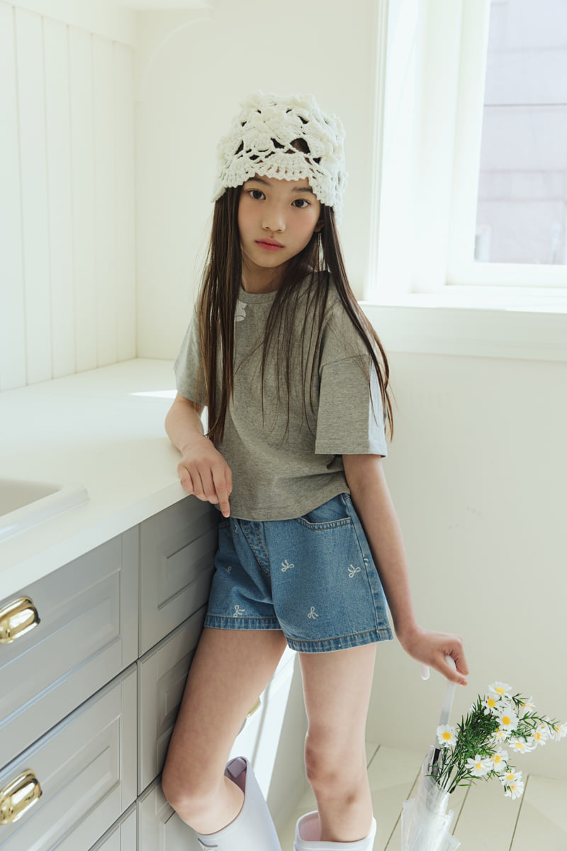 Sm2 - Korean Children Fashion - #kidzfashiontrend - Printed Denim Shorts - 8