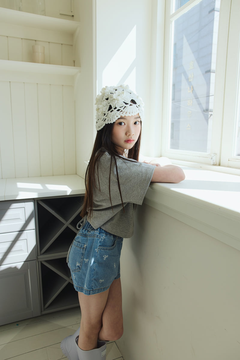 Sm2 - Korean Children Fashion - #littlefashionista - Printed Denim Shorts - 10