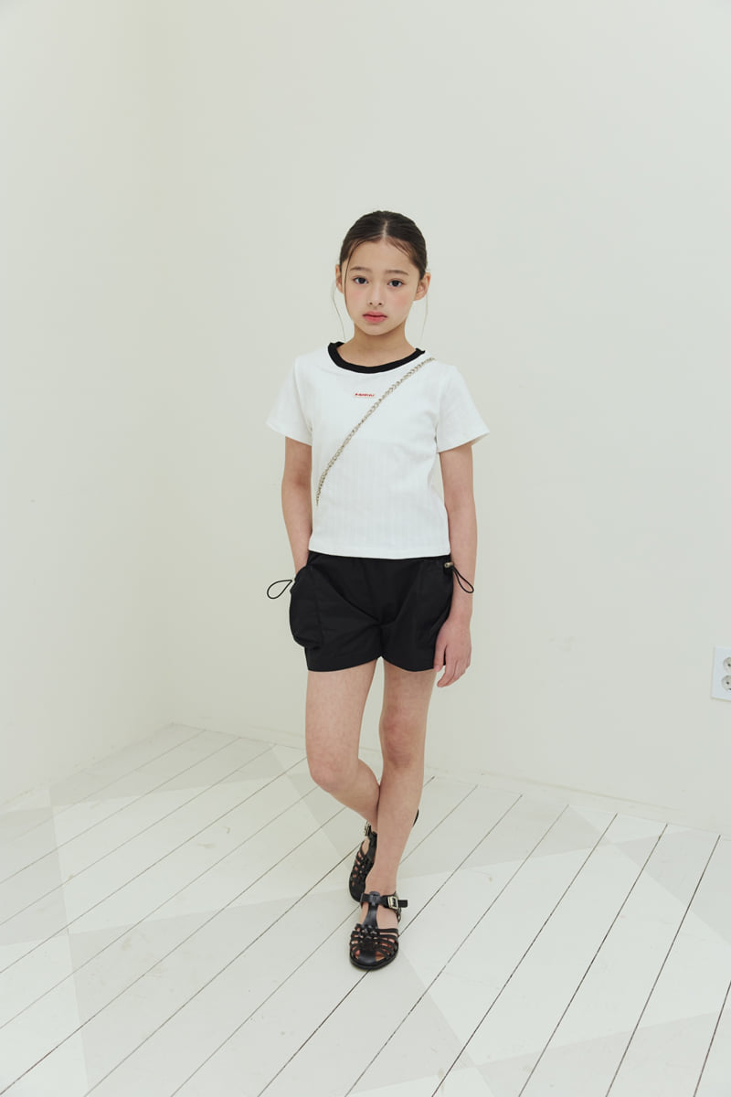 Sm2 - Korean Children Fashion - #minifashionista - Color Neck Ribbed Tee - 8