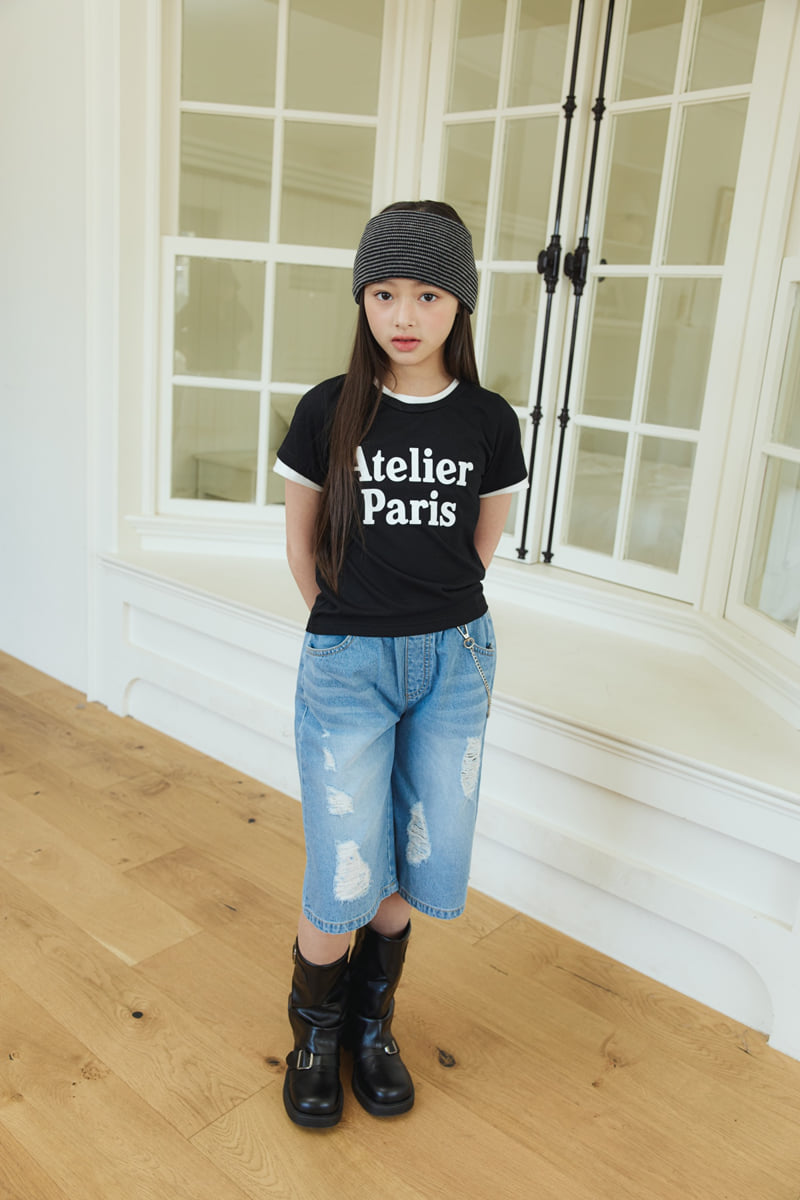 Sm2 - Korean Children Fashion - #minifashionista - Vintage Bermuda Denim Pants - 5