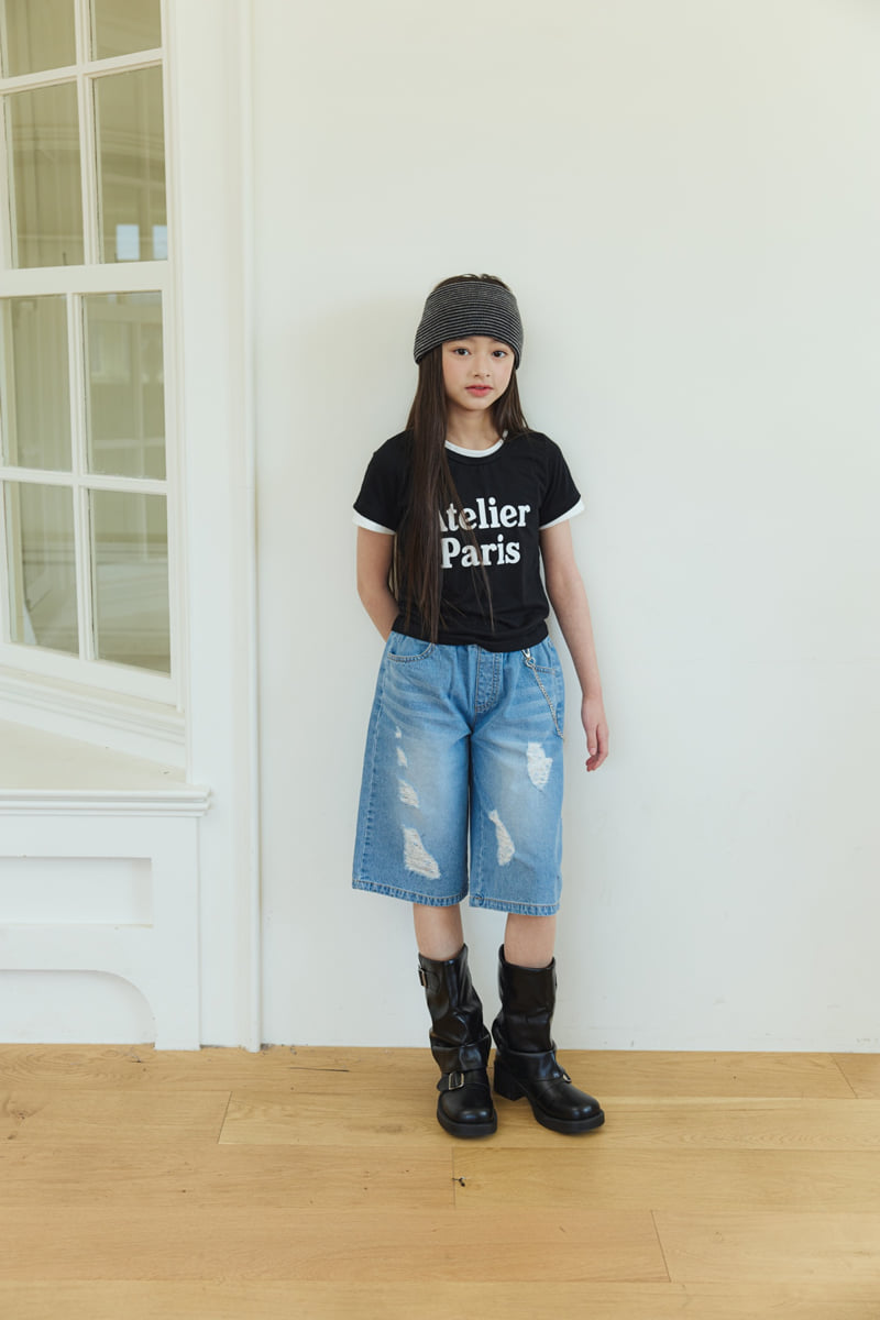 Sm2 - Korean Children Fashion - #todddlerfashion - Vintage Bermuda Denim Pants - 7