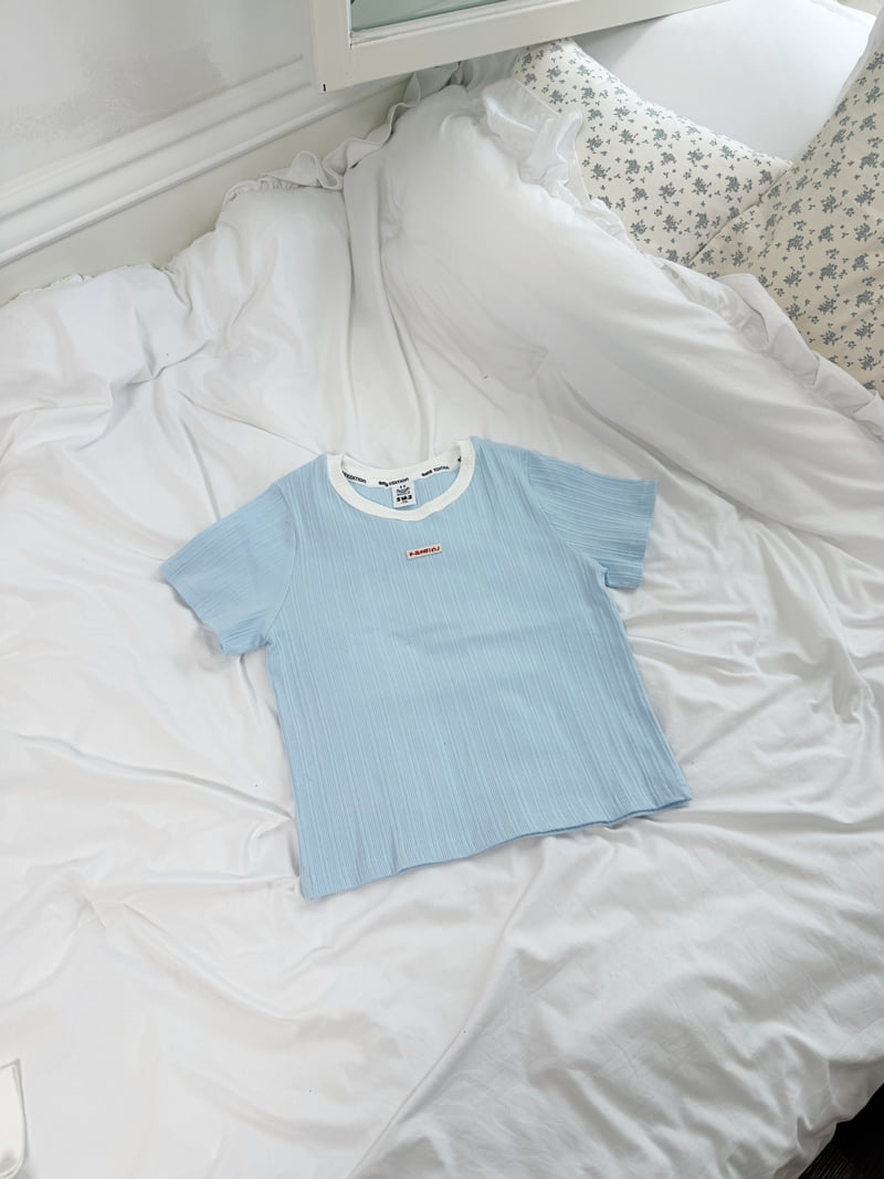 Sm2 - Korean Children Fashion - #toddlerclothing - Color Neck Ribbed Tee - 11