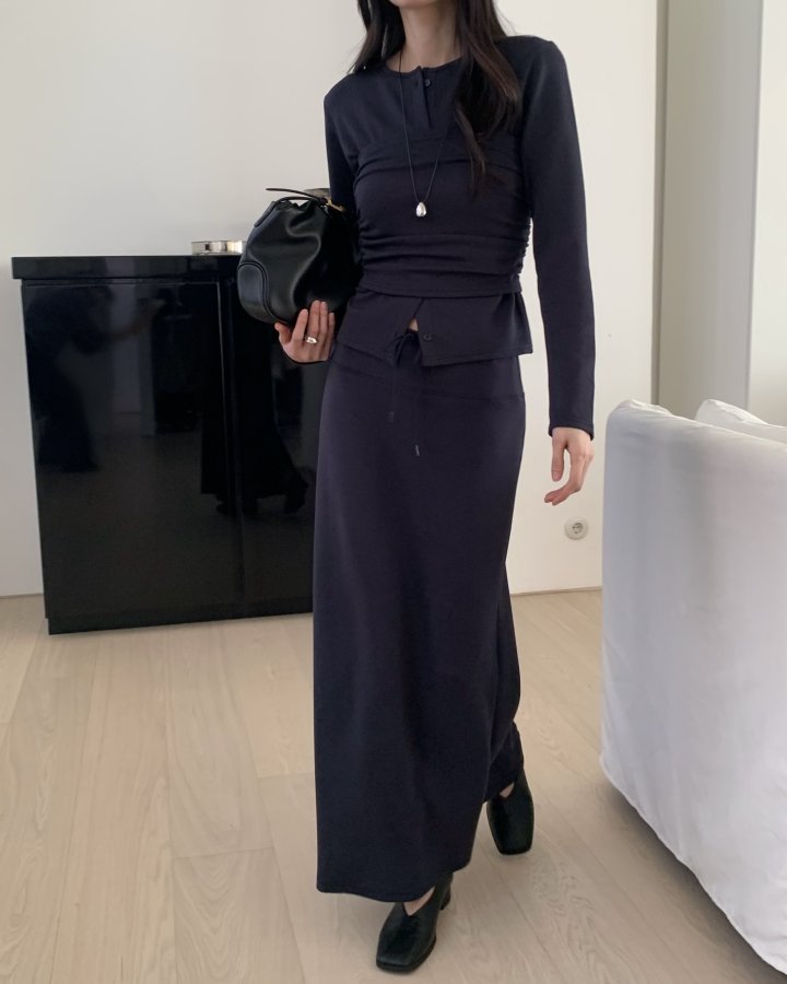 Something Else - Korean Women Fashion - #momslook - Dof Top Cardigan Set - 11