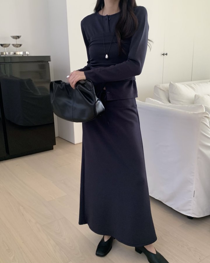 Something Else - Korean Women Fashion - #momslook - Dof Maxi Long Skirt - 12