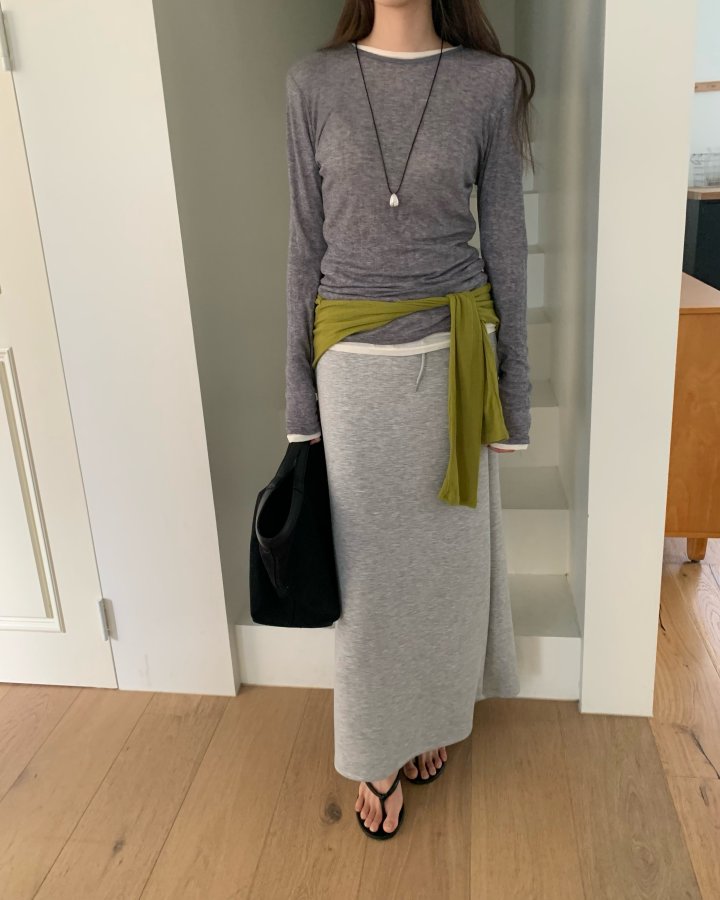 Something Else - Korean Women Fashion - #momslook - Dof Maxi Long Skirt - 2