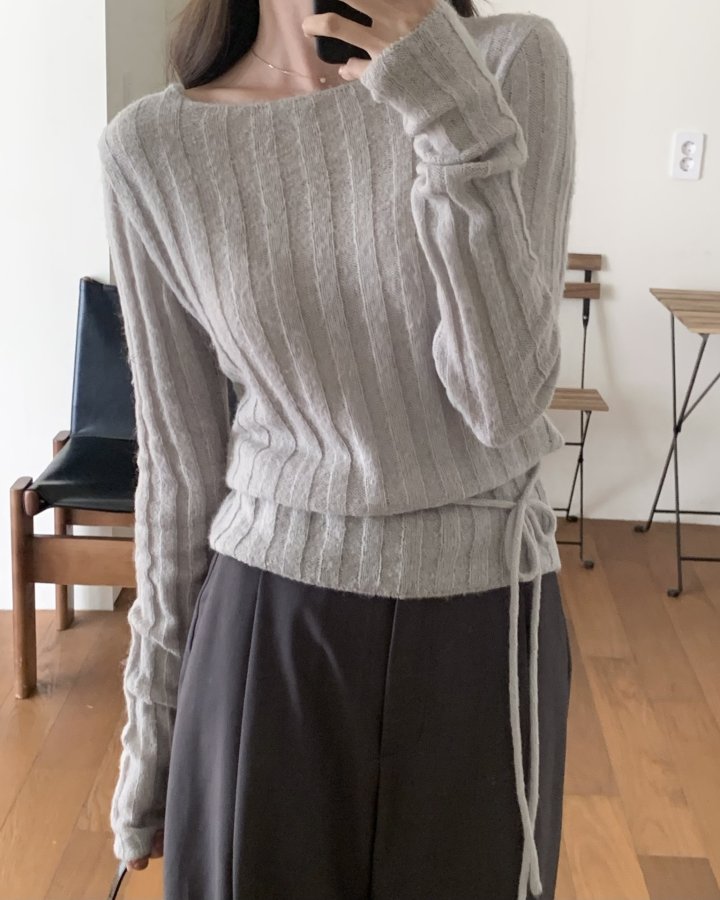 Something Else - Korean Women Fashion - #momslook - Odd Mohair String Knit - 3