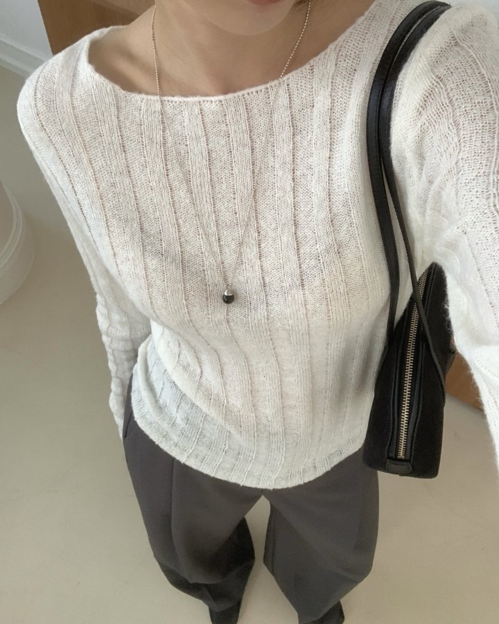 Something Else - Korean Women Fashion - #momslook - Odd Mohair String Knit - 8