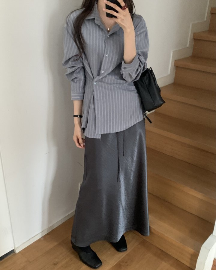 Eyelet Satin Long Skirt by Something Else for Women - view 3