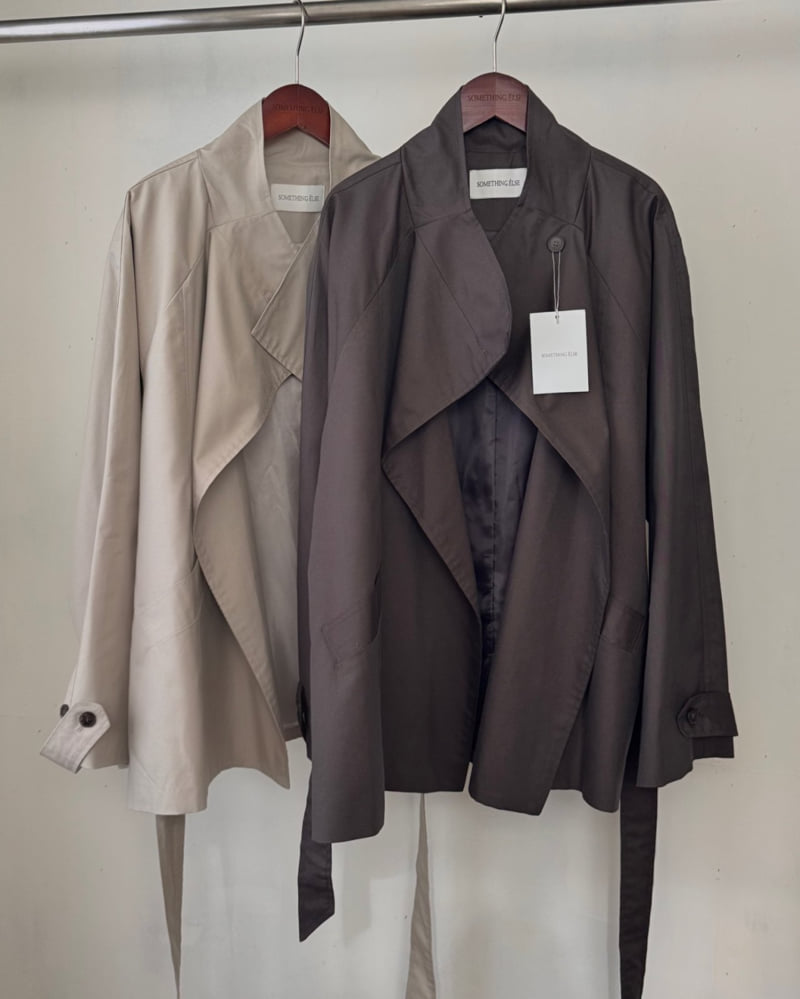 Something Else - Korean Women Fashion - #momslook - Leaf Field Trench Coat - 12