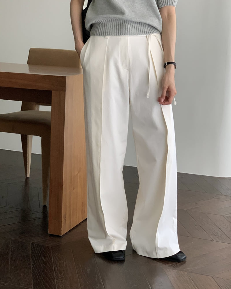 Something Else - Korean Women Fashion - #restrostyle - Chemi Cotton Wide Pants - 2
