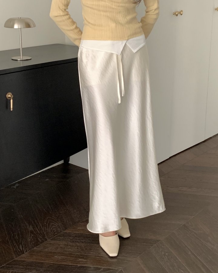 Eyelet Satin Long Skirt by Something Else for Women - view 11