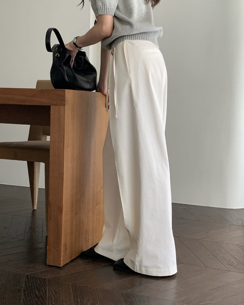 Something Else - Korean Women Fashion - #thatsdarling - Chemi Cotton Wide Pants - 5