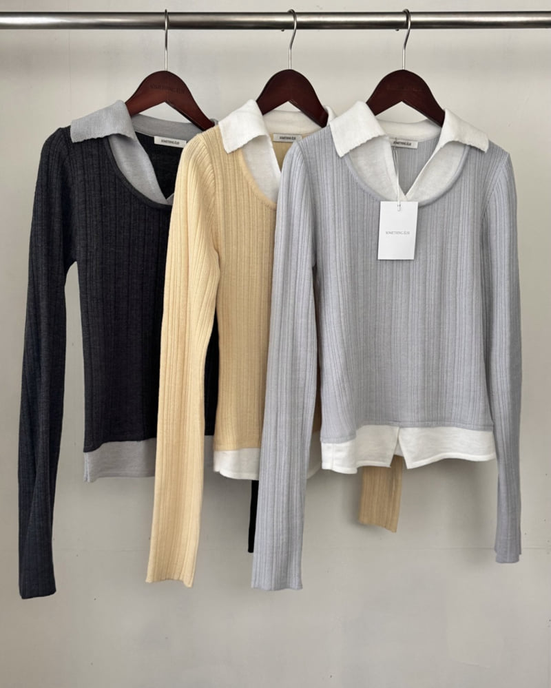 Something Else - Korean Women Fashion - #thelittlethings - Merci Contrast Collar Knit - 10